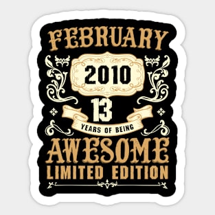 February 2010 13 Years Of Being Awesome Limited Edition Sticker